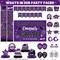 Class of 2026 Graduation Decorations Kit - Purple and Gold Congrats Grad Banner Set with Backdrop, Porch Signs, Hanging Swirls, Honeycomb Centerpieces, and Balloons - Complete Graduation Party Supplies